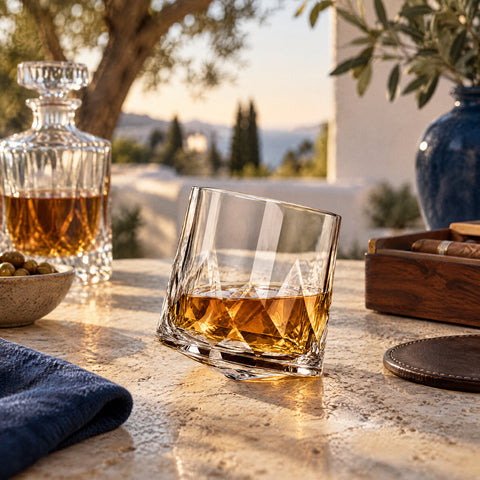 Verre à Whisky Diamant, mise en situation à table