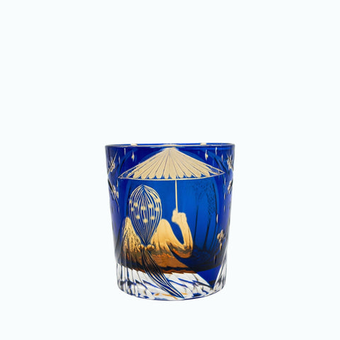 Verre à Whisky Edo Kiriko Geisha | Scène Gravée - Verasco Geisha ambre bleu