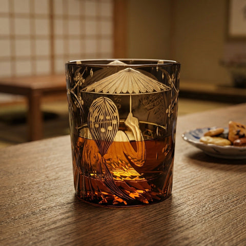 Verre à Whisky Edo Kiriko Geisha | Scène Gravée - Verasco