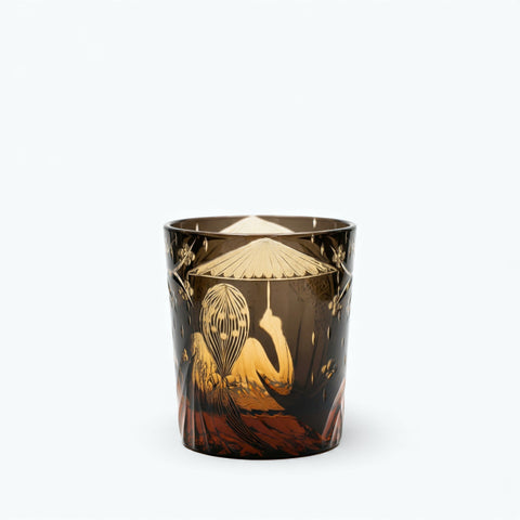 Verre à Whisky Edo Kiriko Geisha | Scène Gravée - Verasco Geisha ambre noir