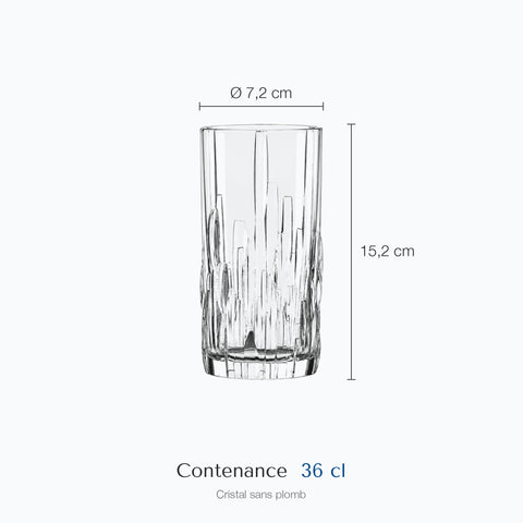 Dimensions : Verre à Whisky Effet Brisé · Fracta (hauteur 15,2 cm, diamètre 7,2 cm, contenance 36 cl)