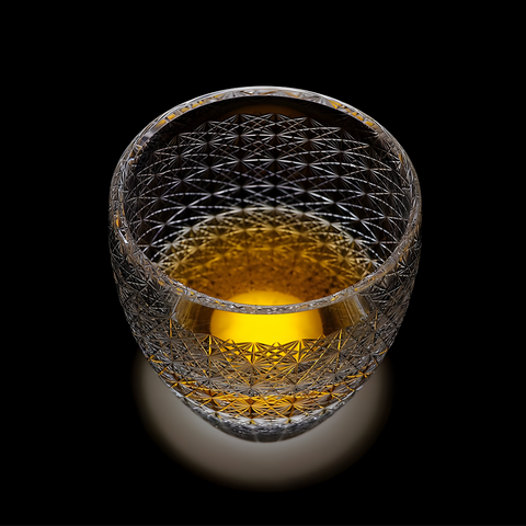 Verre à Whisky Gravé Ciselé Cristal Ancien