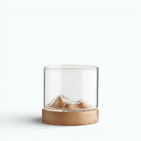 Verre à Whisky Japonais Socle Bois | Relief Montagne - Verasco Socle bois clair / 1 PC