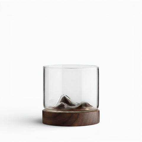 Verre à Whisky Japonais Socle Bois | Relief Montagne - Verasco Socle bois sombre / 1 PC