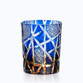 Verre à whisky japonais, Verre à Whisky Edo Kiriko Gravé, sur fond blanc