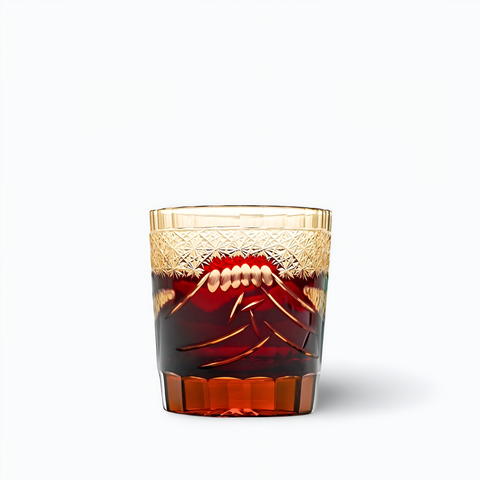 Verre à Whisky Motifs Japonais Montagne Rouge