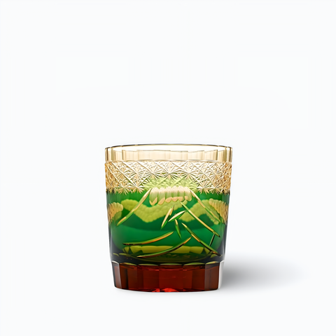 Verre à Whisky Motifs Japonais Montagne Vert