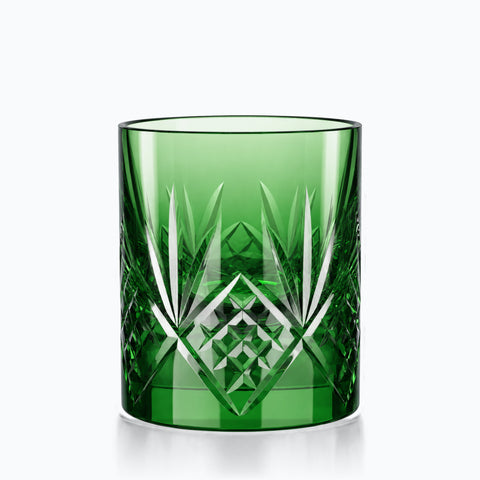 Verre à Whisky Old Fashioned Khroma · Kaléïa, couleur emeraude, sur fond blanc