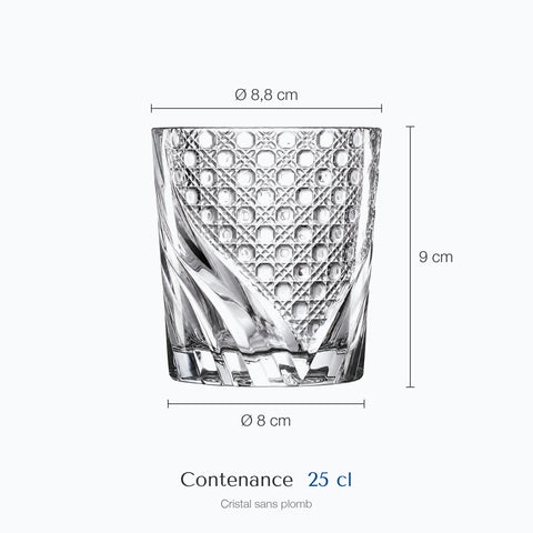 Dimensions : Verre à Whisky Original (hauteur 9 cm, diamètre 8,8 cm, contenance 25 cl)