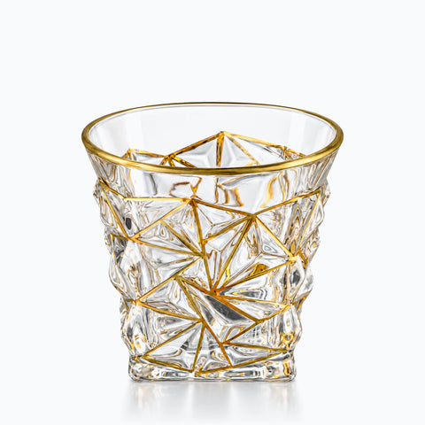 Verre à Whisky Prisme Doré · Électrum, sur fond blanc