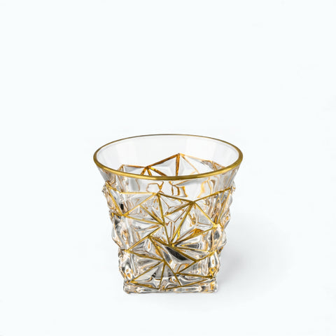 Verre à Whisky Prisme Doré | Facettes Prismatiques - Verasco