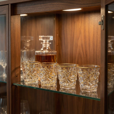 Verre à Whisky Prisme Doré | Facettes Prismatiques - Verasco
