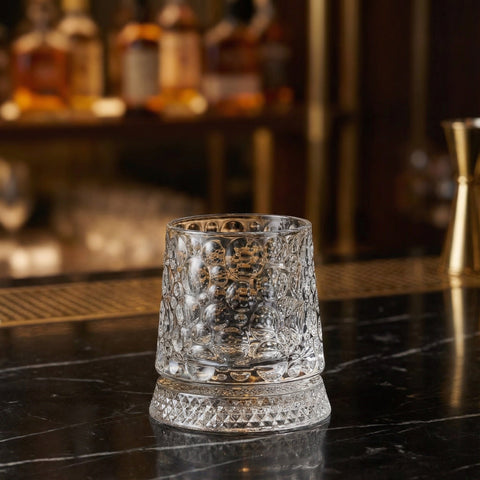 Verre à Whisky Socle en Verre Bullé | Reliefs Sphériques - Verasco
