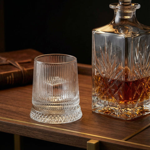 Verre à Whisky Socle en Verre Strié | Art Déco - Verasco