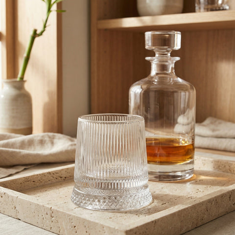 Verre à Whisky Socle en Verre Strié | Art Déco - Verasco