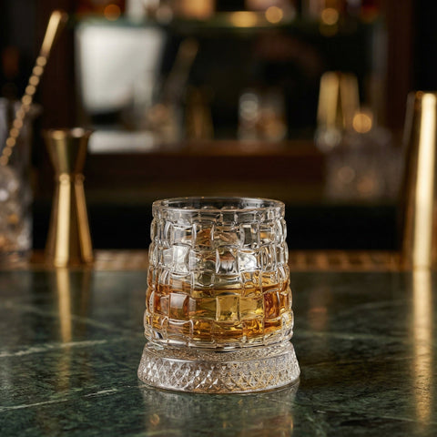 Verre à Whisky Socle en Verre Tressé | Motif Cannage - Verasco