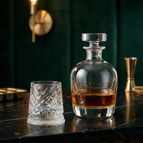Verre à Whisky Socle Verre Damier | Taillé - Verasco