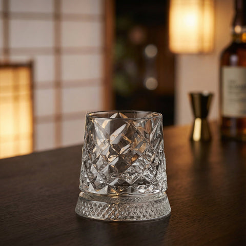 Verre à Whisky Socle Verre Damier | Taillé - Verasco