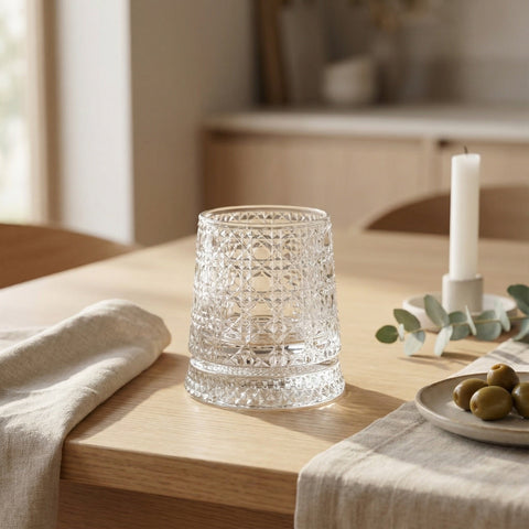 Verre à Whisky Socle Verre Quadrillage | Ciselé - Verasco