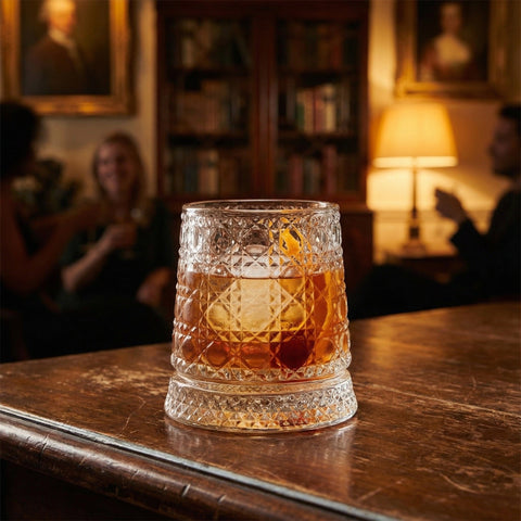 Verre à Whisky Socle Verre Quadrillage | Ciselé - Verasco