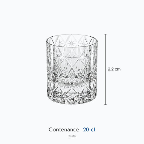 Dimensions : Cristal Verre à Whisky Ancien (hauteur 9,2 cm, contenance 20 cl)