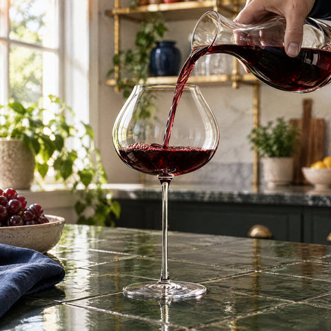 Verre à Vin Ballon, en service