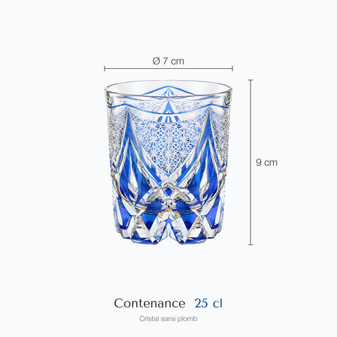 Dimensions : Verre Bleu Ancien (hauteur 9 cm, diamètre 7 cm, contenance 25 cl)