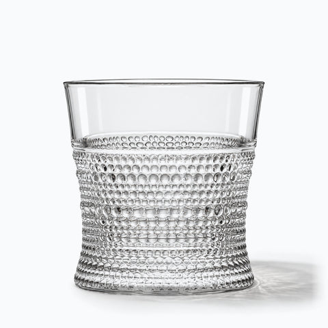 Verre Bullé, avec son ombre portée, sur fond blanc