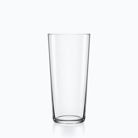 Verre café glacé en cristal transparent, tube lisse sans pied, légèrement évasé vers le bord