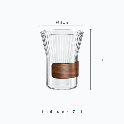 Dimensions : Verre Cocktail Japonais (hauteur 11 cm, diamètre 8 cm, contenance 32 cl)