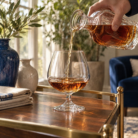Verre Cognac Cristal, en service