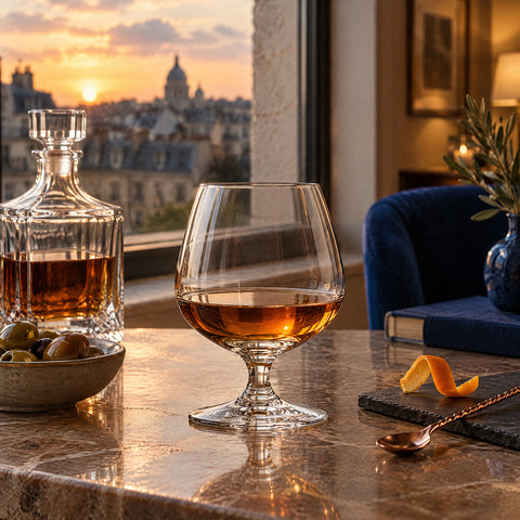 Verre Cognac Cristal, mise en situation à table