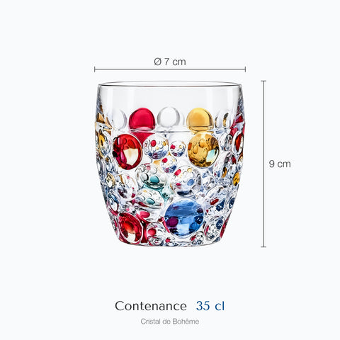 Dimensions : Verre à Whisky Cristal de Bohème (hauteur 9 cm, diamètre 7 cm, contenance 35 cl)