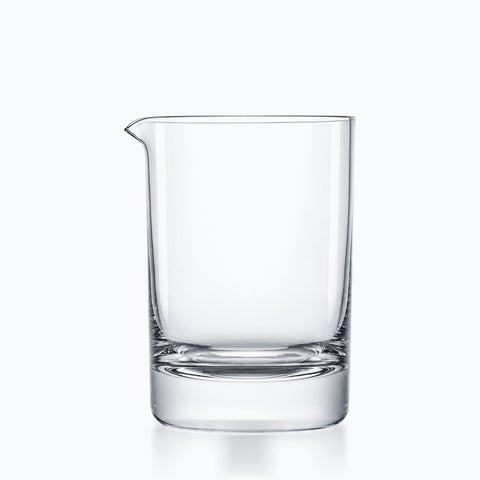 Verre de mixologie en cristal transparent, paroi droite, bec verseur et fond plein épais
