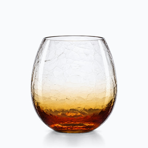Verre Déco, couleur ambre, sur fond blanc