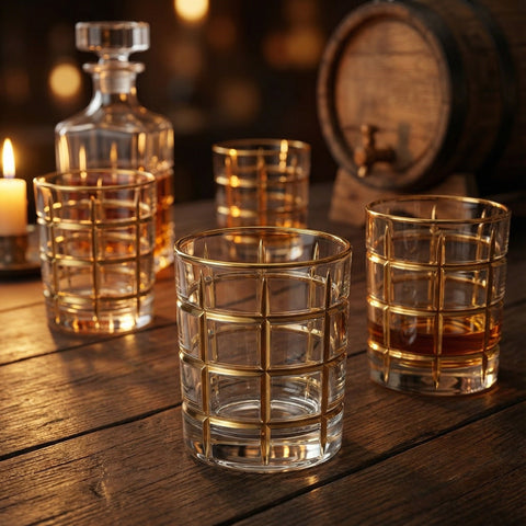 Verre Décoré Or | Design Damier Doré - Verasco