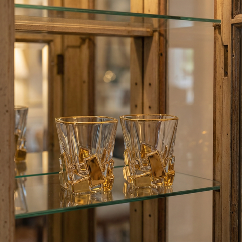 Verre Design Doré | Or et Facettes - Verasco