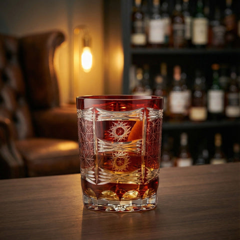 Verre Edo Kiriko Amatsumara | Rouge et Noir - Verasco