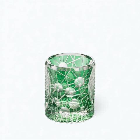 Verre Edo Kiriko Atomique | Bicolore - Verasco Atomique émeraude