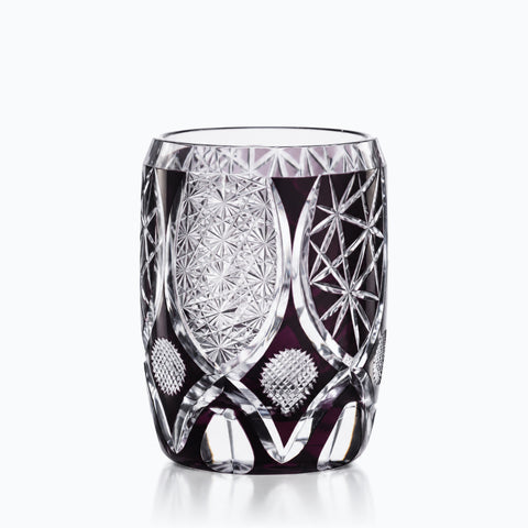 Verre Edo Kiriko Météorite · Ryûsei, sur fond blanc