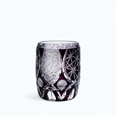 Verre Edo Kiriko Météorite | Cristal Fait Main - Verasco Violet météorite