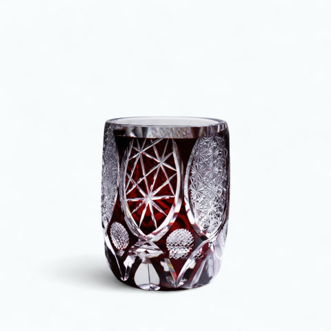 Verre Edo Kiriko Météorite | Cristal Fait Main - Verasco Bordeaux météorite