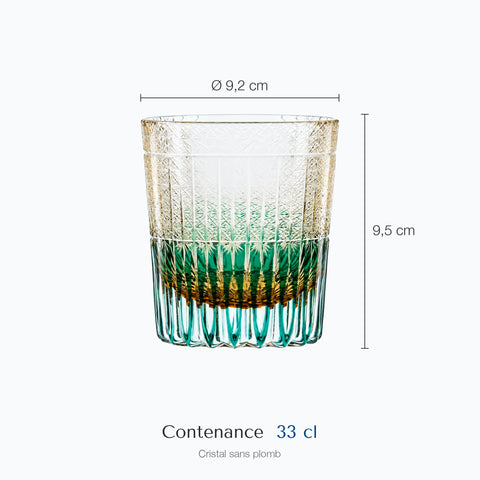 Dimensions : Verre Étoile (hauteur 9,5 cm, diamètre 9,2 cm, contenance 33 cl)
