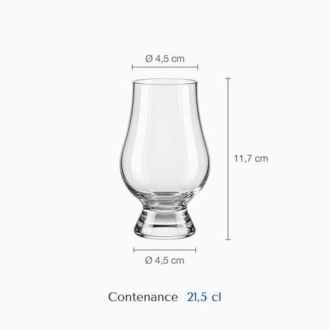 Dimensions : Verre Glencairn · Orcades (hauteur 11,7 cm, diamètre 4,5 cm, contenance 21,5 cl)