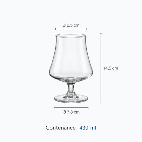 Dimensions : Verre Highlands Whisky · Cairn (hauteur 14,5 cm, diamètre 6,5 cm, contenance 430 ml)