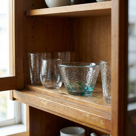 Verre Japonais Givré Turquoise | Artisanal - Verasco
