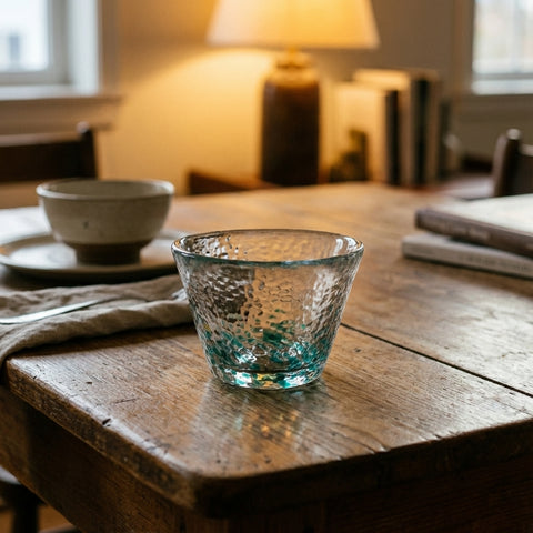 Verre Japonais Givré Turquoise | Artisanal - Verasco