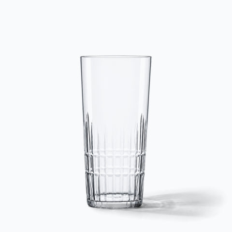 Verre long drink Épi seul sur fond blanc avec ombre portée, partie basse taillée