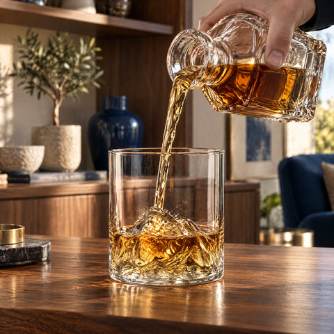 Verre à Whisky Montagne, en service