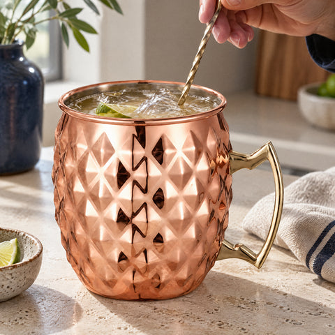 Verre Moscow Mule, en service